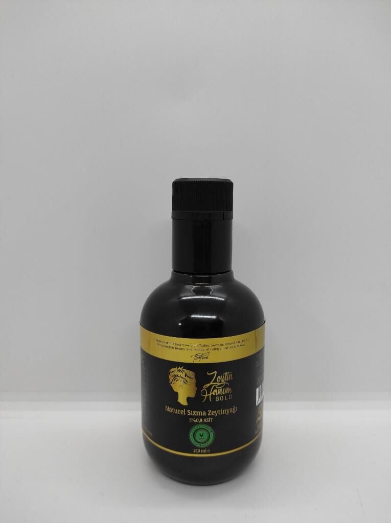 Zeytin Hanım Gold / İlk Hasat / 250 ml Soğuk Sıkım Natürel Sızma Zeytinyağı  (<=0.8 Asit)