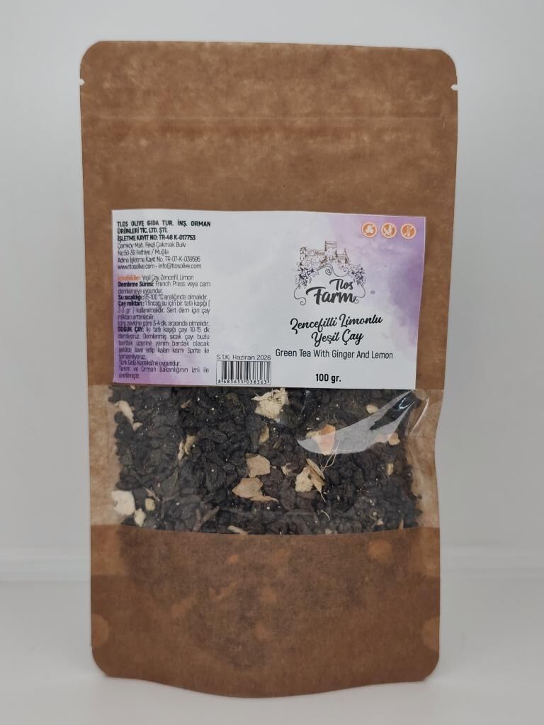 Tlos Farm Zencefilli Limonlu Yeşil Çay 100 gr