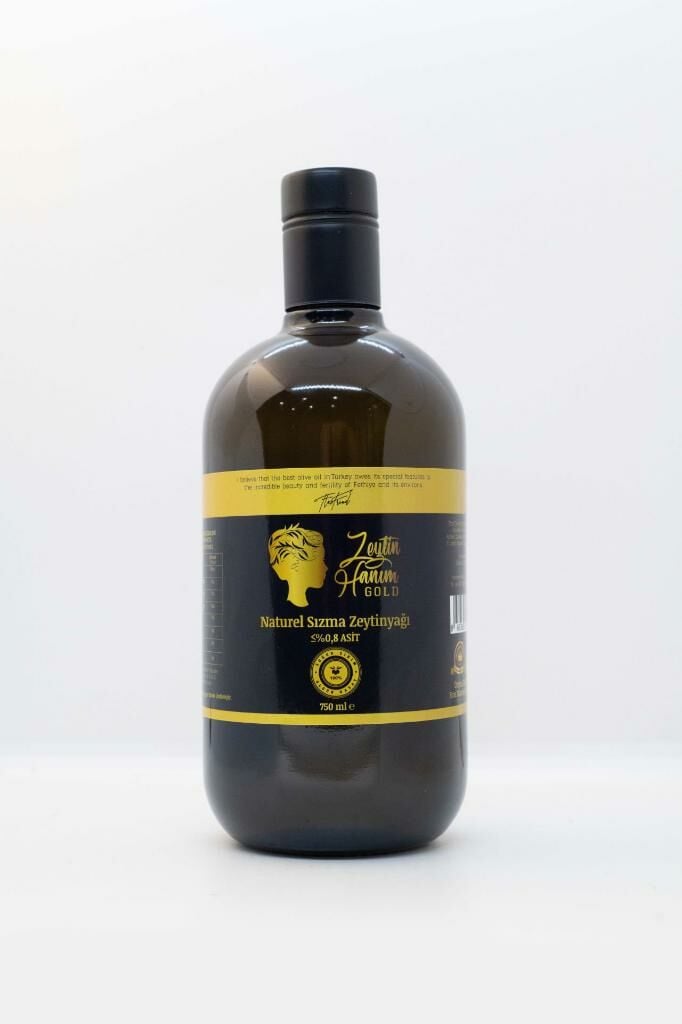 Zeytin Hanım Gold / Olgun Hasat / 750 ml Soğuk Sıkım Natürel Sızma Zeytinyağı  (<=0.8 Asit)