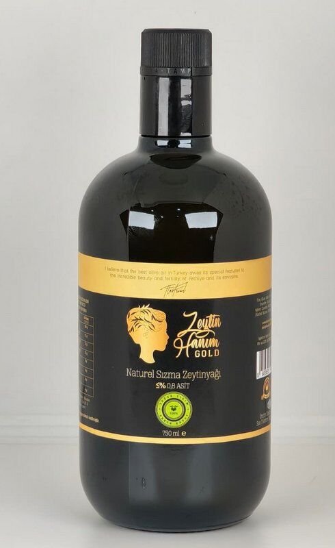 Zeytin Hanım Gold / Erken Hasat / 750 ml Soğuk Sıkım Natürel Sızma Zeytinyağı  (<=0.8 Asit)