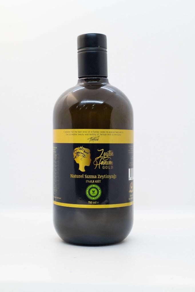 Zeytin Hanım Gold / Erken Hasat / 750 ml Soğuk Sıkım Natürel Sızma Zeytinyağı  (<=0.8 Asit)