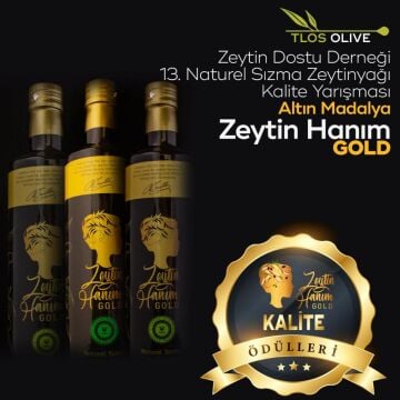 Zeytin Hanım Gold / Erken Hasat / 750 ml Soğuk Sıkım Natürel Sızma Zeytinyağı  (<=0.8 Asit)