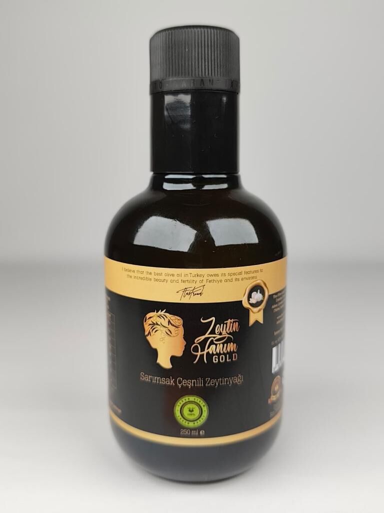 Zeytin Hanım Gold Sarımsak Çeşnili Soğuk Sıkım Zeytinyağı 250 ml