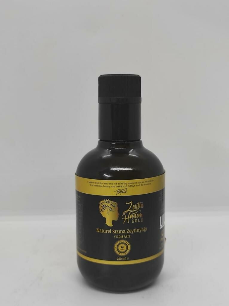 Zeytin Hanım Gold / Olgun Hasat / 250 ml Soğuk Sıkım Natürel Sızma Zeytinyağı  (<=0.8 Asit)