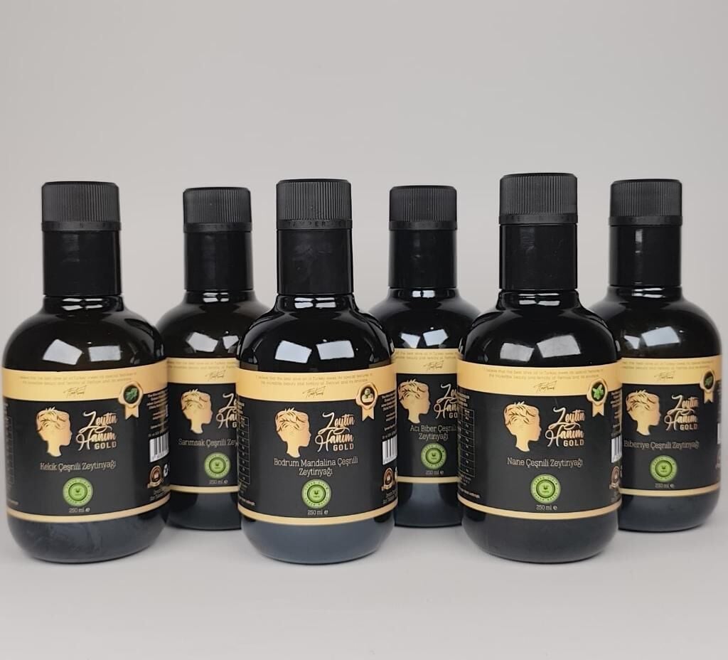 Zeytin Hanım Gold Çeşnili Soğuk Sıkım Zeytinyağı Seti