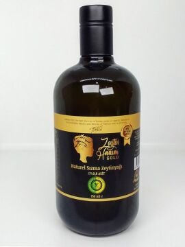 Zeytin Hanım Gold / Düz Sıyırma Bahçe / 750 ml Soğuk Sıkım Natürel Sızma Zeytinyağı  (<=0.8 Asit)