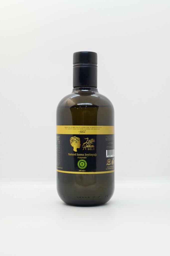 Zeytin Hanım Gold / Erken Hasat / 500 ml Soğuk Sıkım Natürel Sızma Zeytinyağı  (<=0.8 Asit)