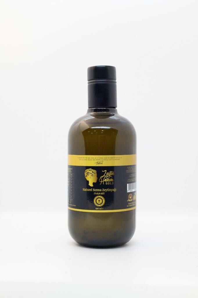 Zeytin Hanım Gold / Olgun Hasat / 500 ml Soğuk Sıkım Natürel Sızma Zeytinyağı  (<=0.8 Asit)