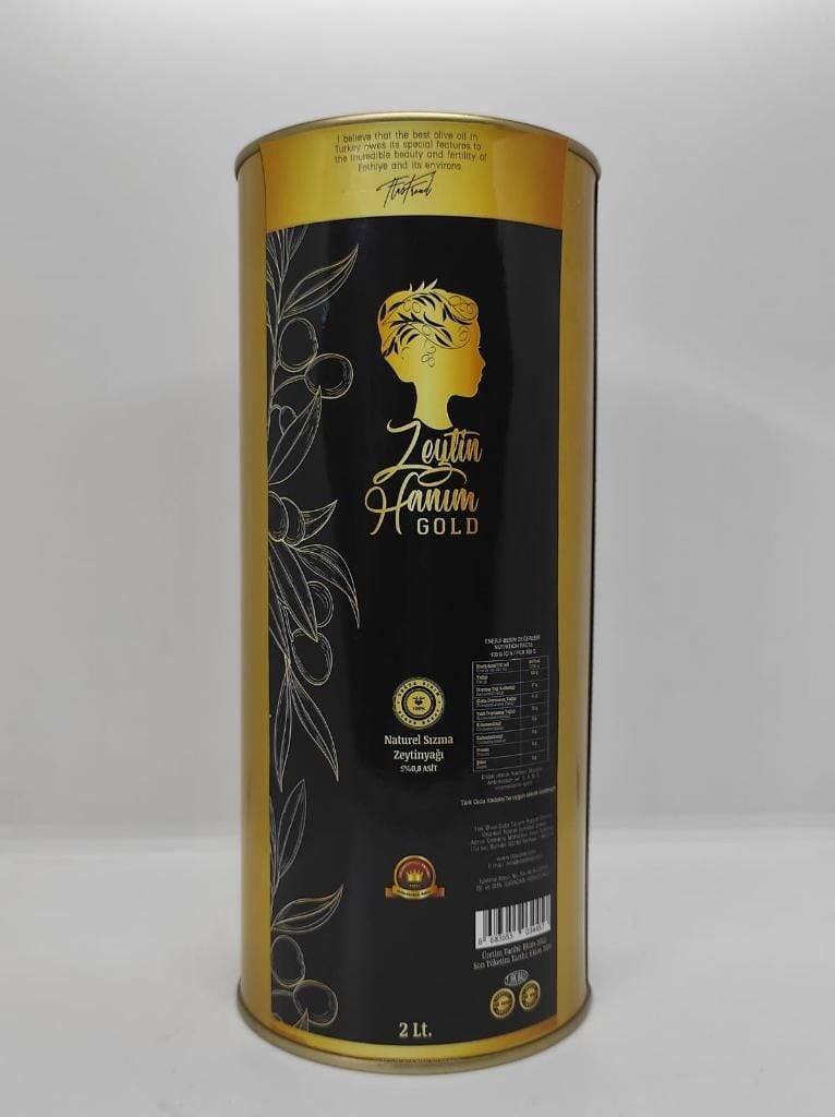Zeytin Hanım Gold / Olgun Hasat / 2 lt Soğuk Sıkım Natürel Sızma Zeytinyağı  (<=0.8 Asit)