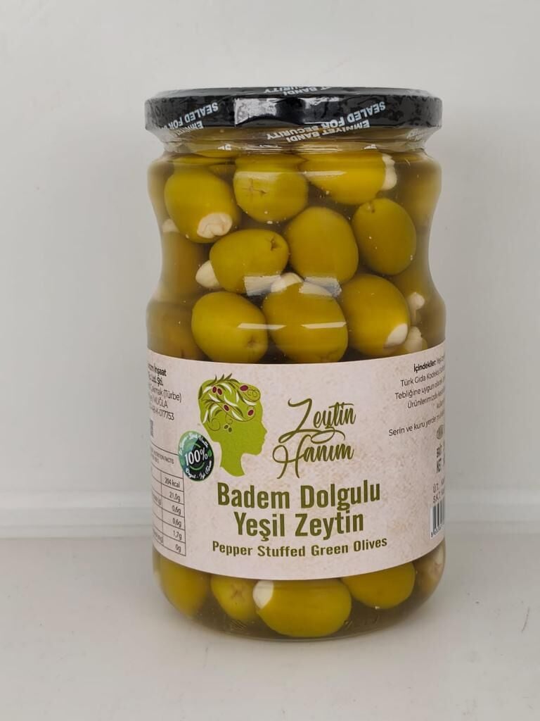 Zeytin Hanım Badem Dolgulu Yeşil Zeytin