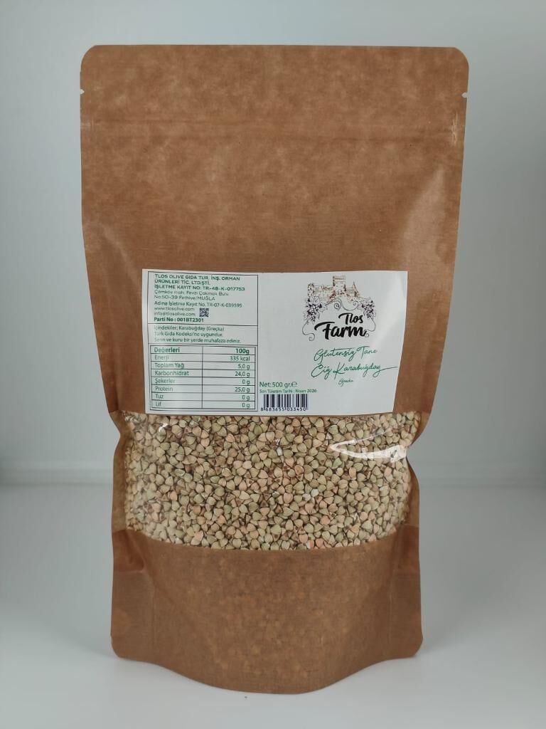 Tlos Farm Glutensiz Tane Çiğ Karabuğday (Greçka) 500 gr