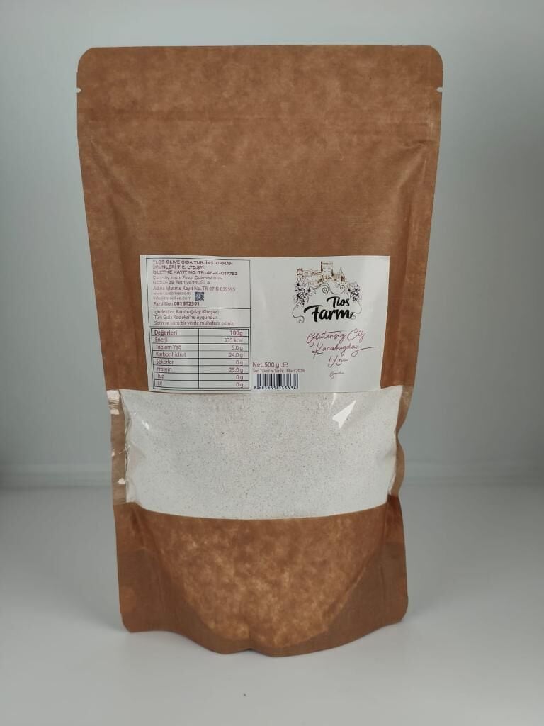 Tlos Farm Glutensiz Çiğ Karabuğdağ Unu (Greçka Unu) 500 gr