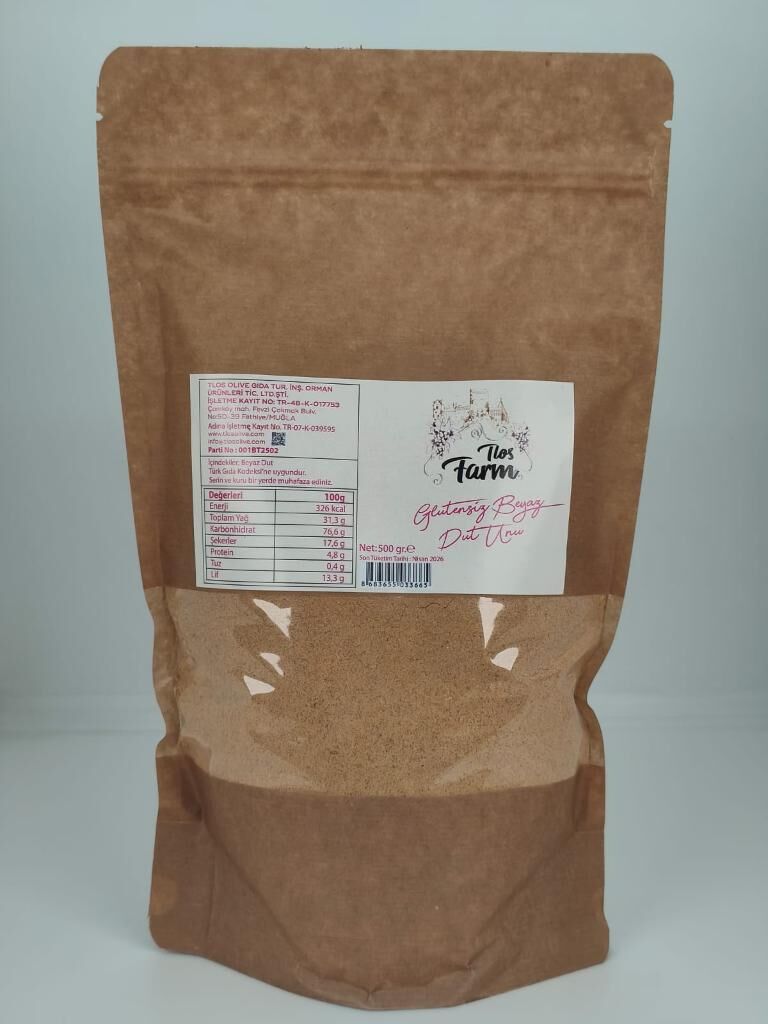 Tlos Farm Glutensiz Beyaz Dut Unu 500 gr