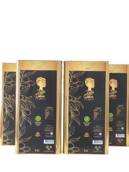 4'lü Zeytin Hanım Gold Erken Hasat 5 lt Soğuk Sıkım Natürel Sızma Zeytinyağı (<=0.8 Asit)