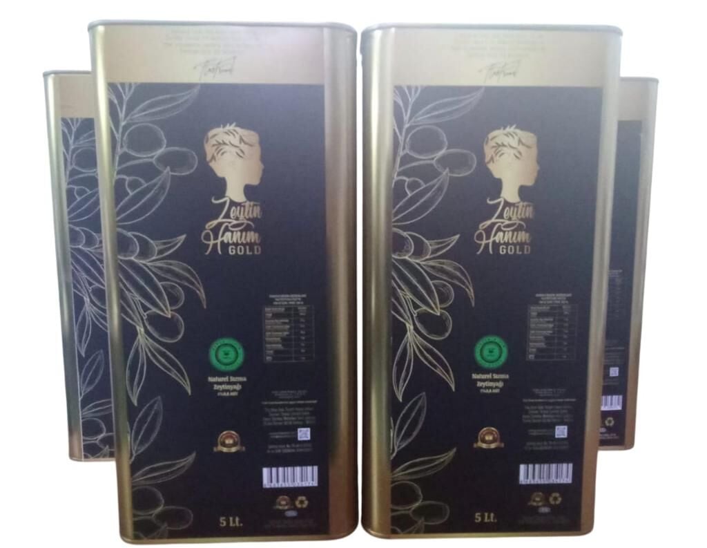 4'lü Zeytin Hanım Gold İlk Hasat 5 lt Soğuk Sıkım Natürel Sızma Zeytinyağı (<=0.8 Asit)