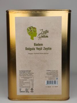 Zeytin Hanım Badem Dolgulu Yeşil Zeytin-3 kg