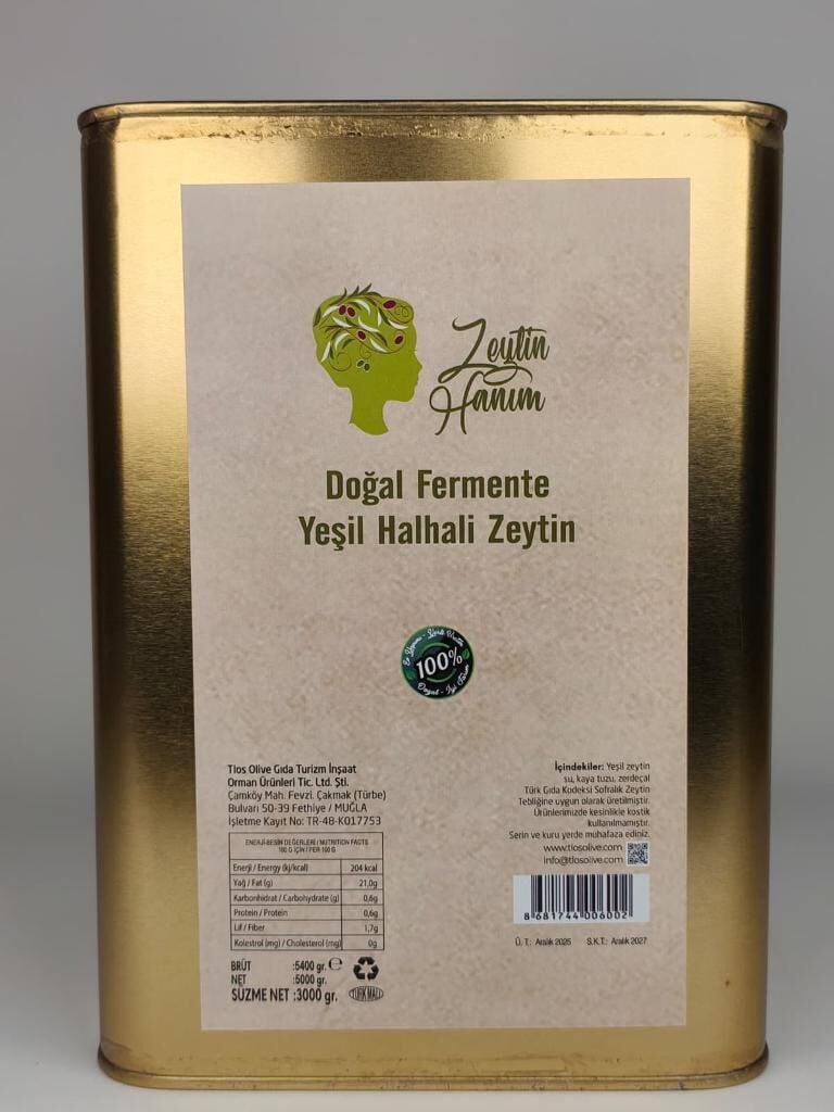 Zeytin Hanım Yeşil Halhali Zeytin-3 kg