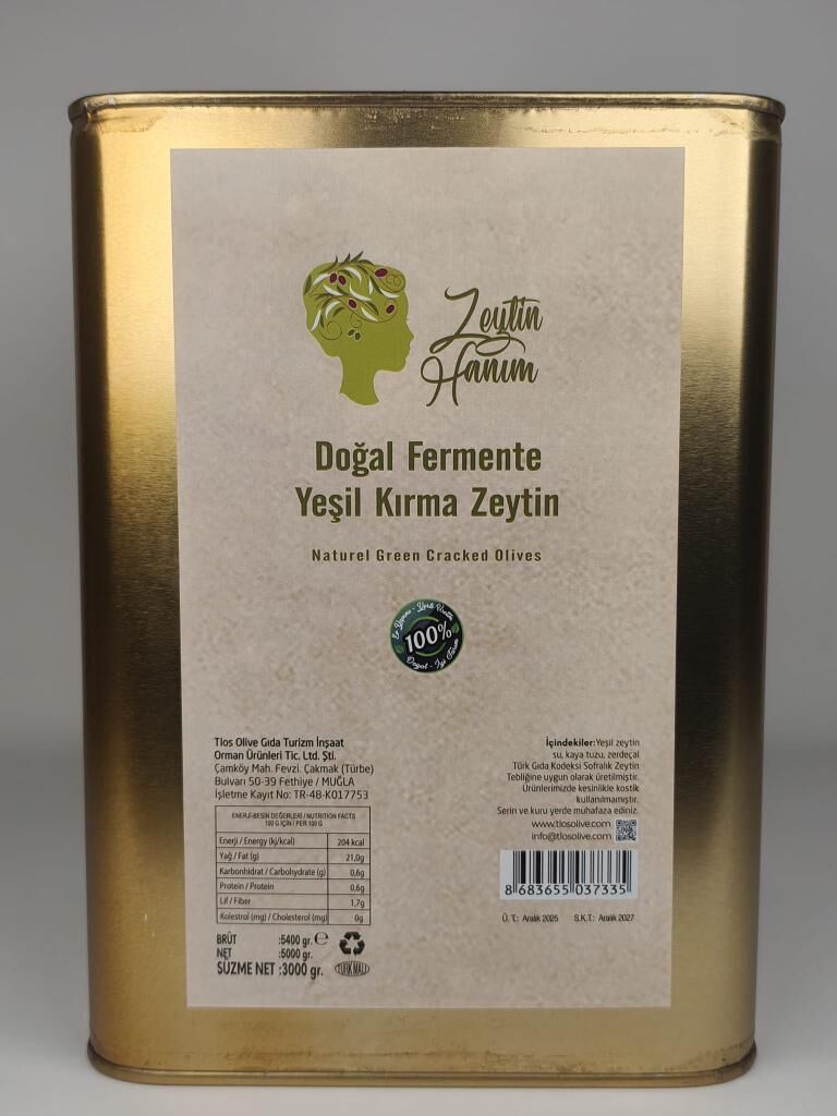 Zeytin Hanım Yeşil Kırma Zeytin - Gemlik- 3kg
