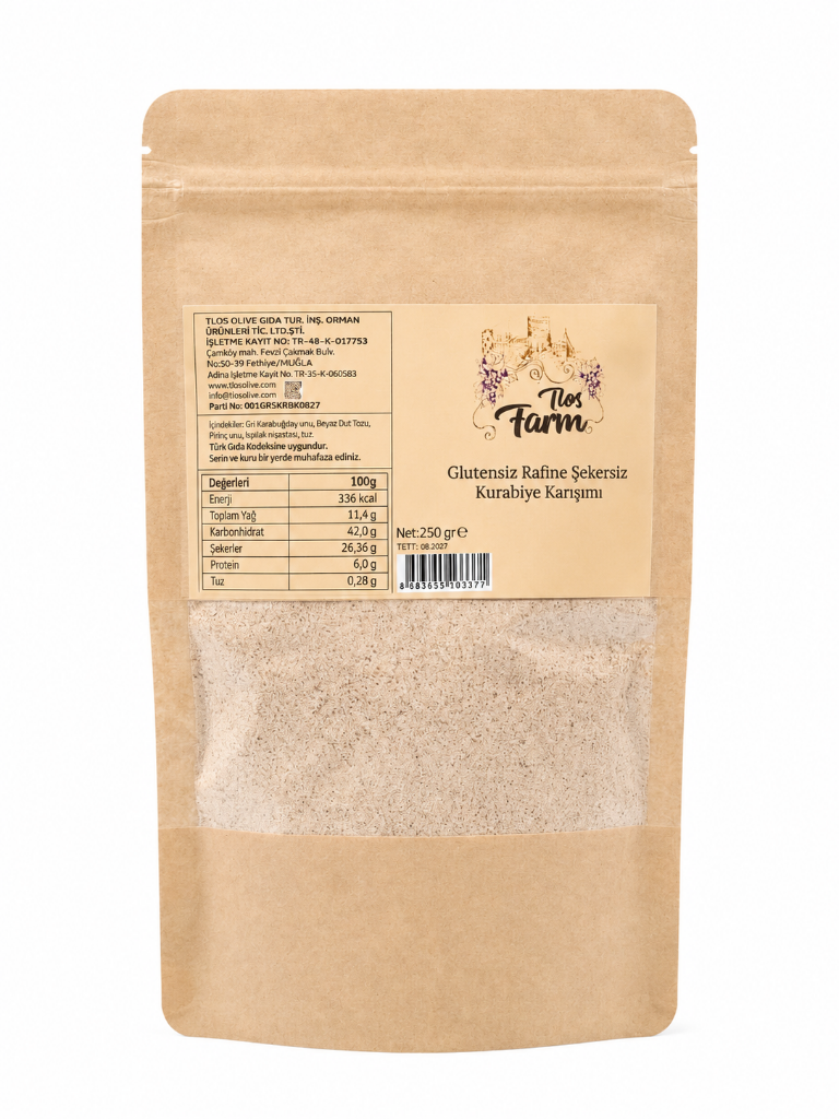 Tlos Farm Glutensiz Rafine Şekersiz Kurabiye Karışımı 250 gr