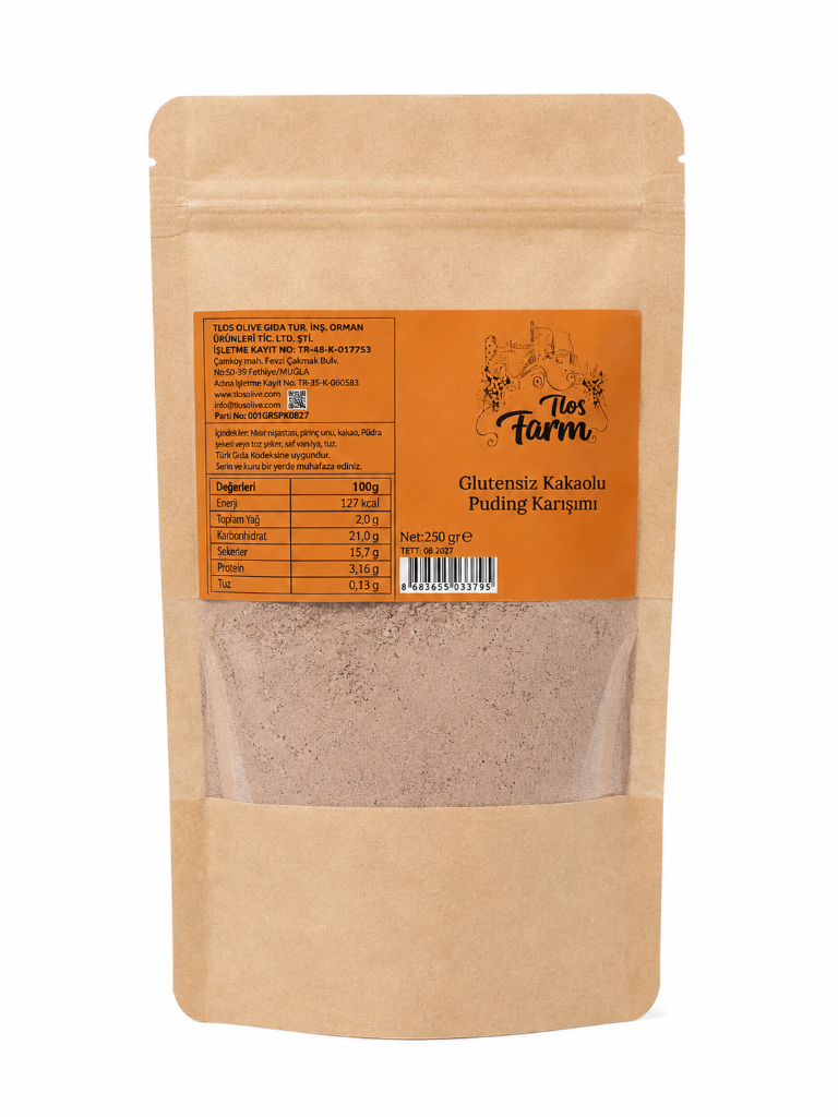 Tlos Farm Glutensiz Kakaolu Puding Karışımı 250 gr